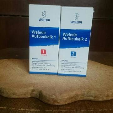 Кальций Weleda Aufbaukalk 1+2 (45 г + 45 г), Веледа Ауфбаукальк, для взрослых и младенцев, 90 г