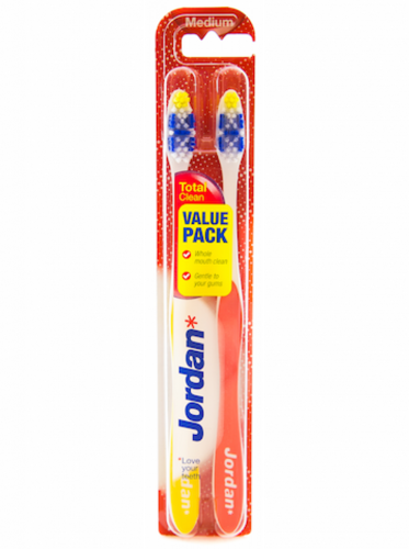 Зубная щетка (средней жесткости) Jordan Total Clean 2 шт