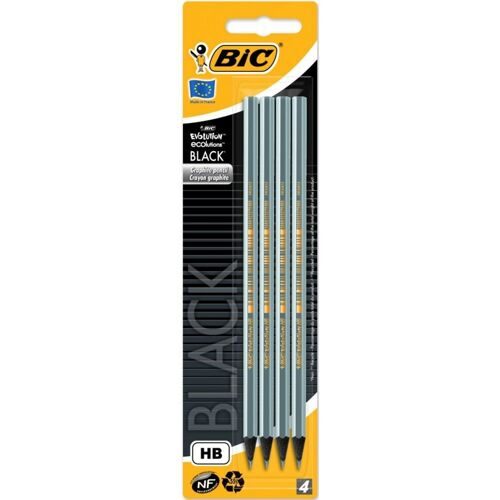 Набор карандашей чернографитных металлик BIC Evolution 4 шт